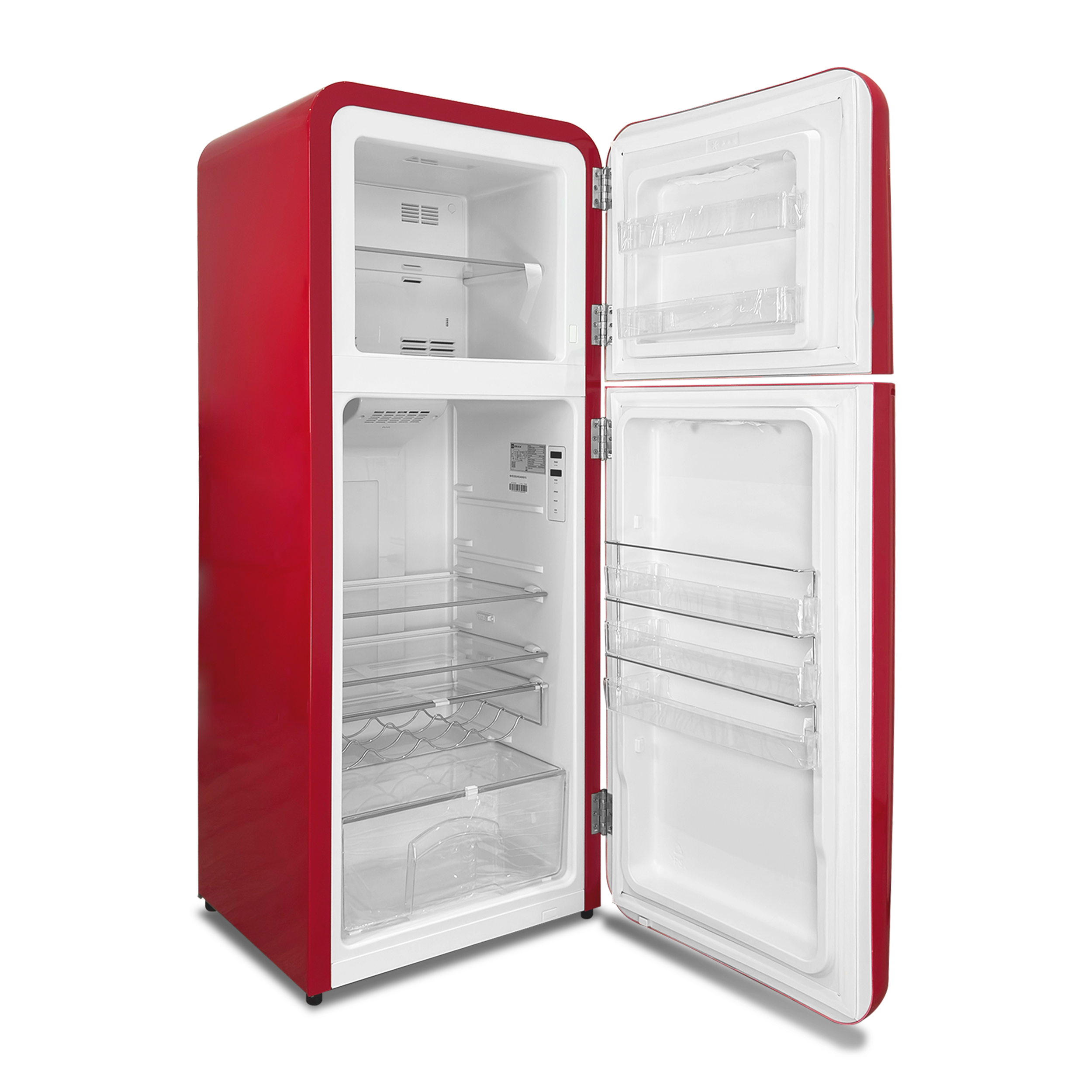 Two-Door Retro Design Refrigerator