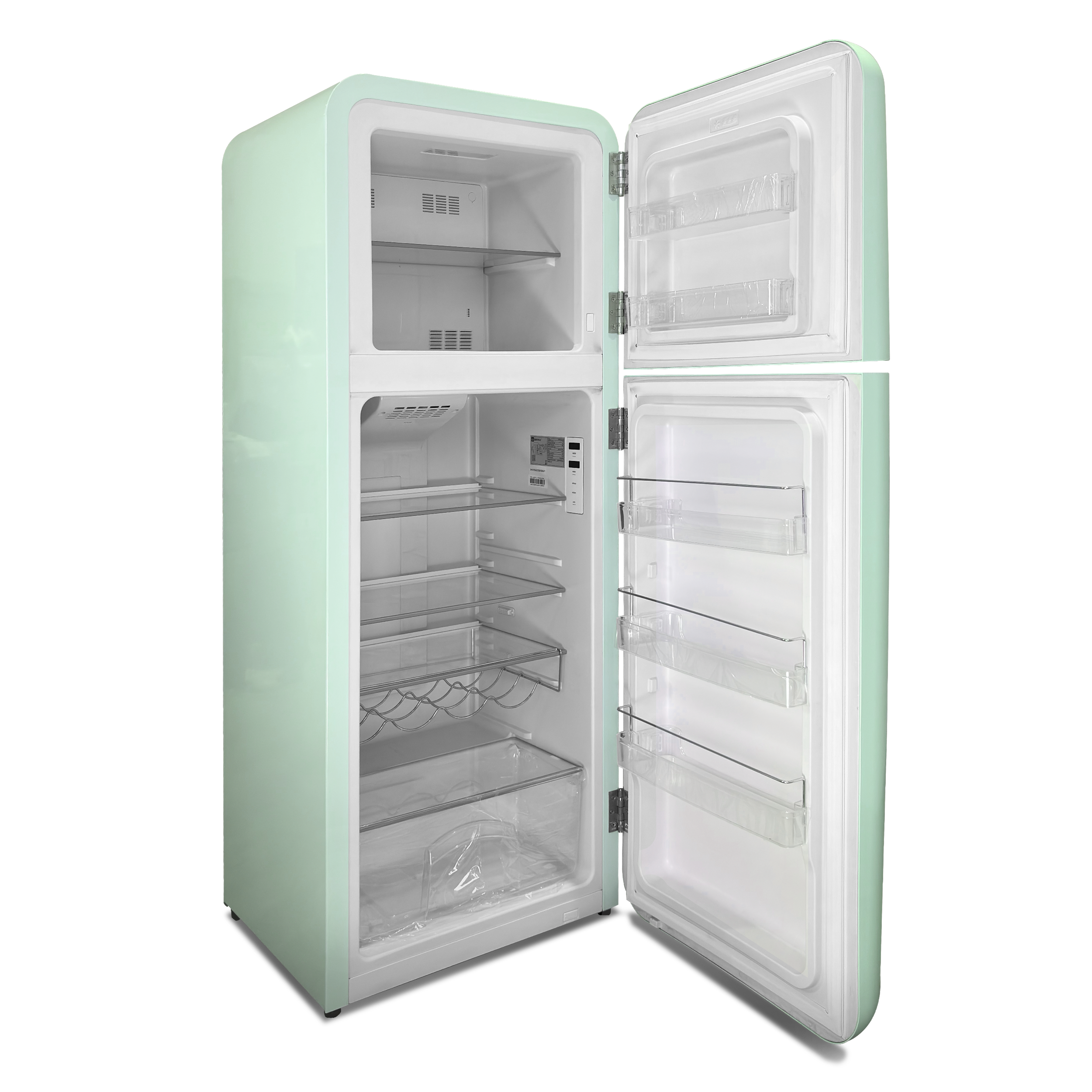 Two-Door Retro Design Refrigerator