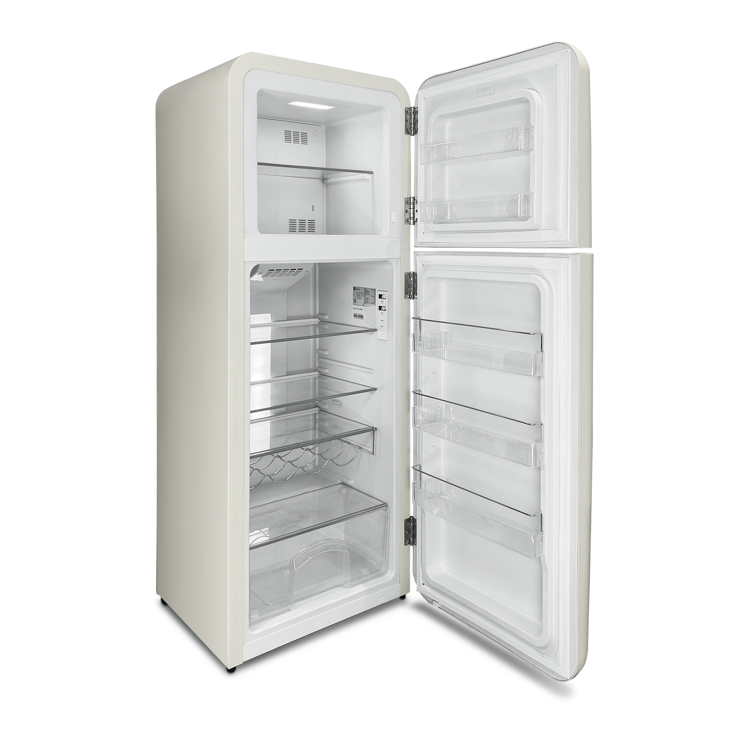 Two-Door Retro Design Refrigerator